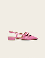 Ballerines Soli - Cuir Verni Plisse Rose - Femme