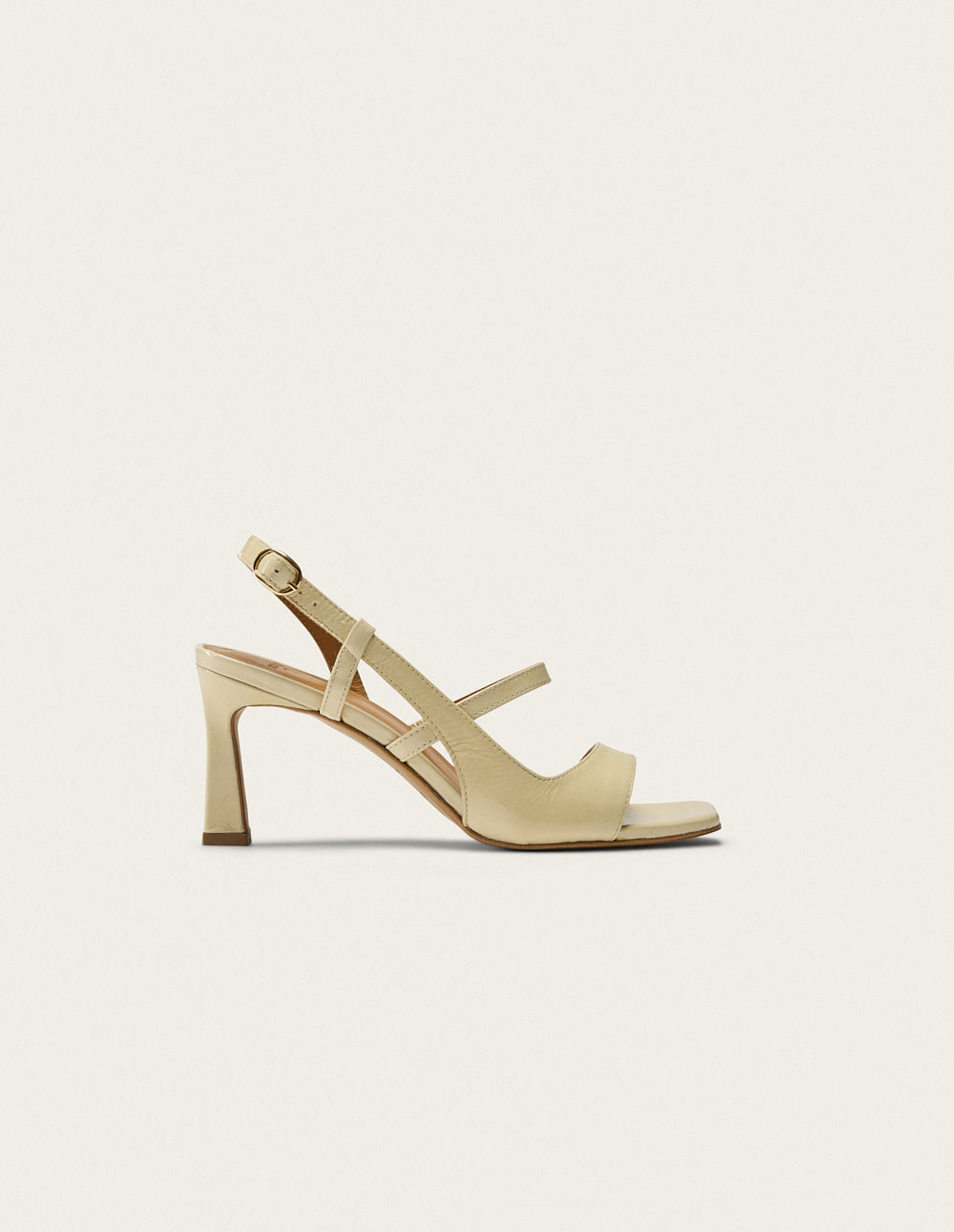 Sandales À Talons Casta - Cuir Plissé Écru - Femme