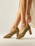 Clémentine H Heeled Sandals - Khaki Suede - Women