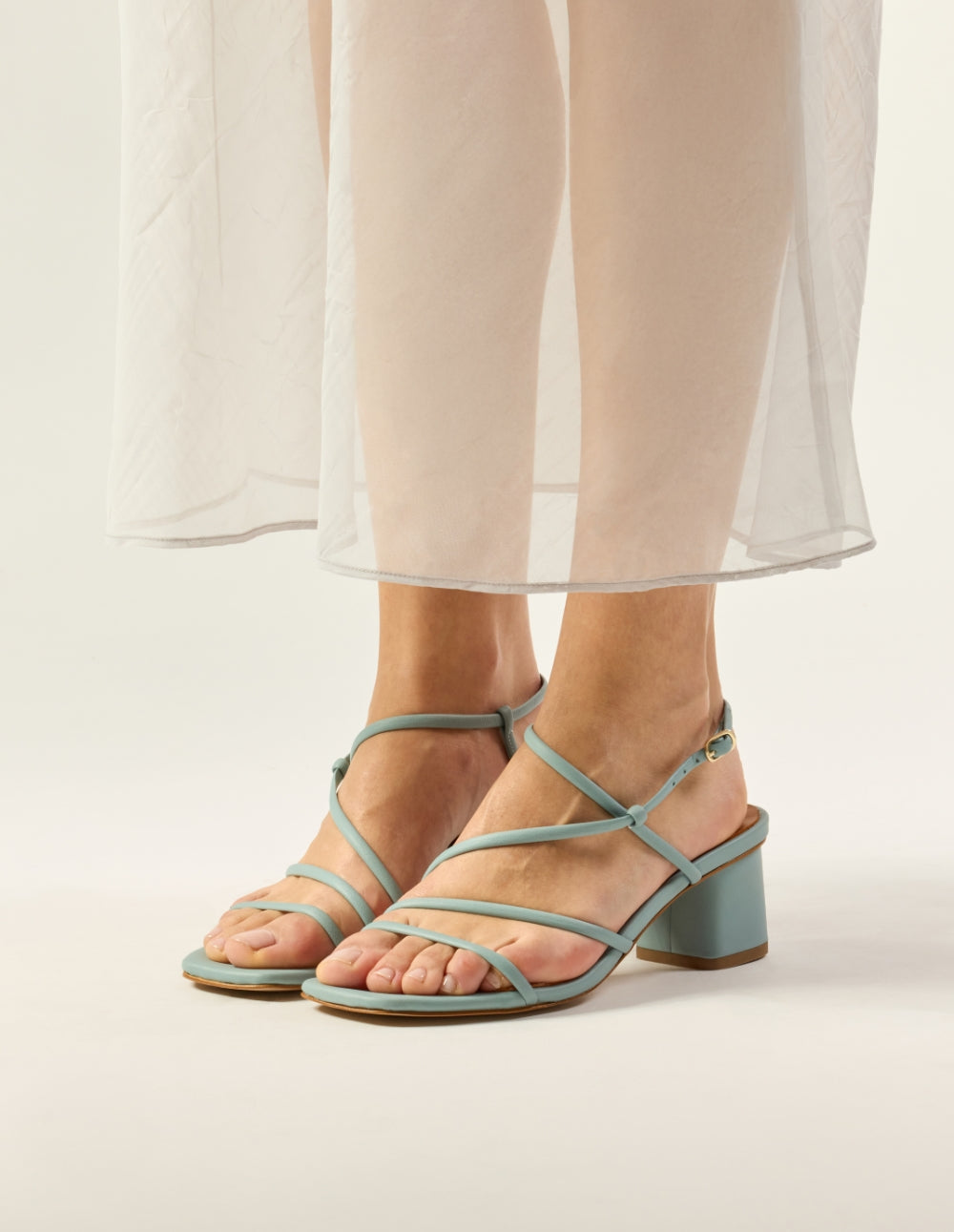 Sandales À Talons Cola - Cuir Ciel - Femme