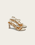 Colada Heeled Sandals - Ecru Leather - Women