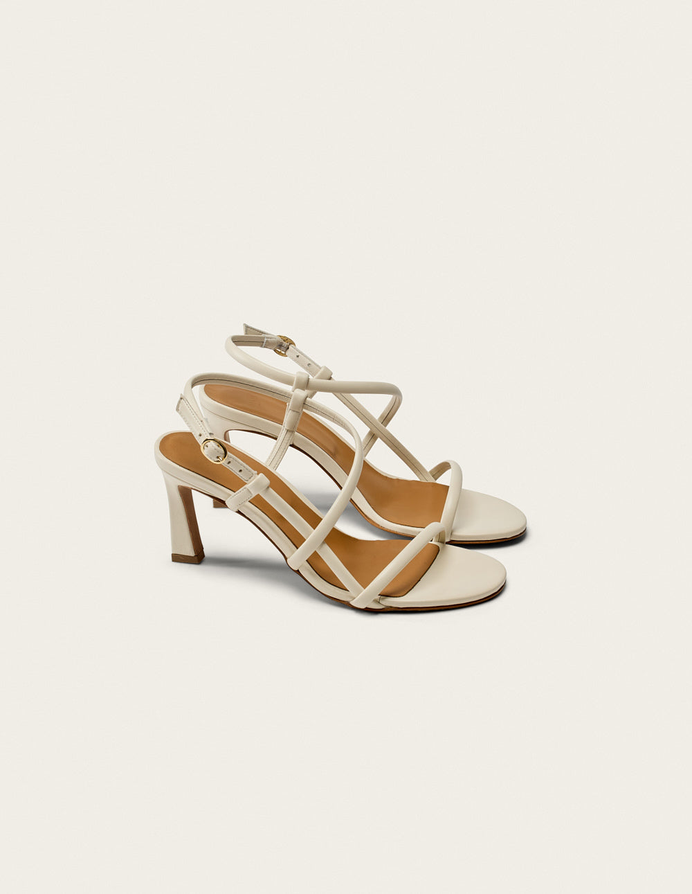 Colada Heeled Sandals - Ecru Leather - Women