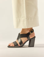 Dasun Heeled Sandals - Black Leather