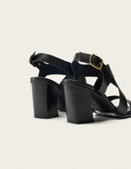 Dasun Heeled Sandals - Black Leather