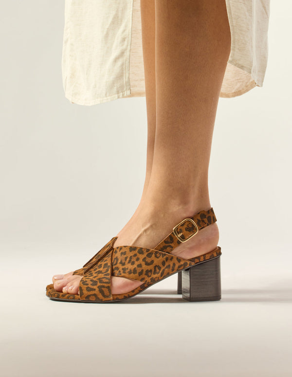 Sandalias Tacón Dea - Ante Leopardo