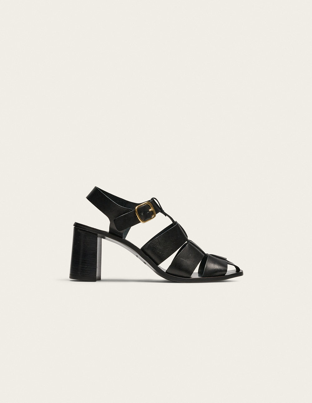 Flango Heeled Sandals - Black Leather - Women