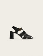 Flango Heeled Sandals - Black Leather - Women