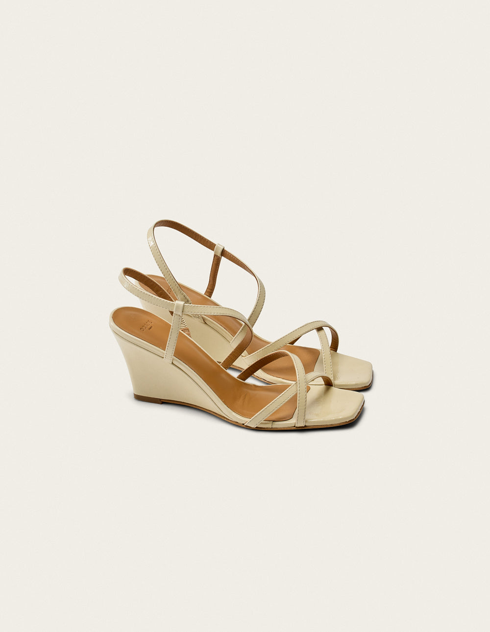 Sandales À Talons Hono - Cuir Plissé Écru - Femme