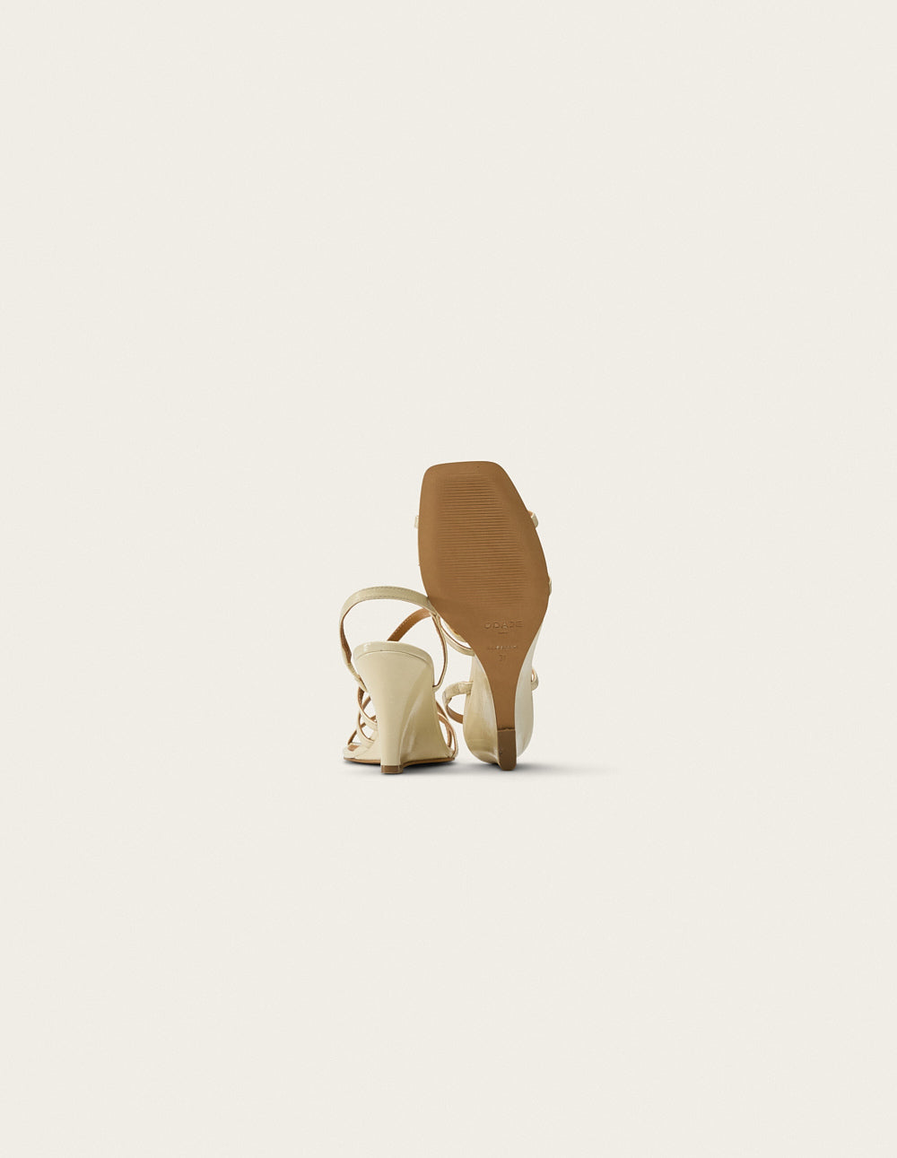 Sandales À Talons Hono - Cuir Plissé Écru - Femme