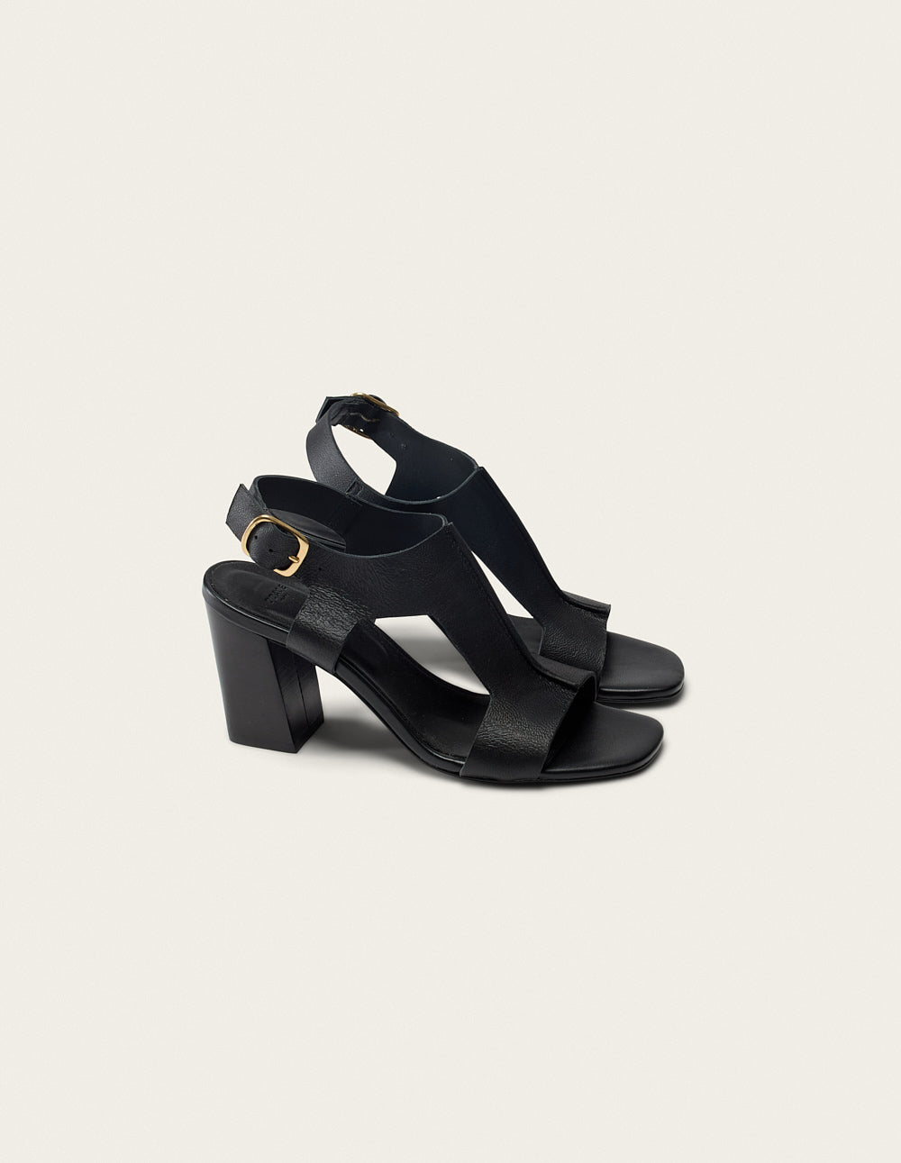 Sandales À Talons Ilani - Cuir Noir - Femme