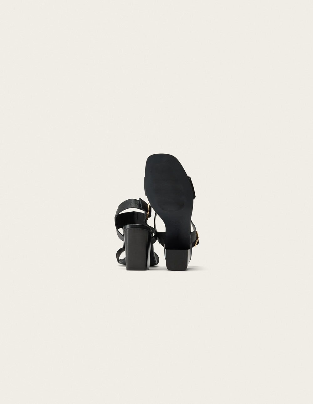 Sandales À Talons Ilani - Cuir Noir - Femme