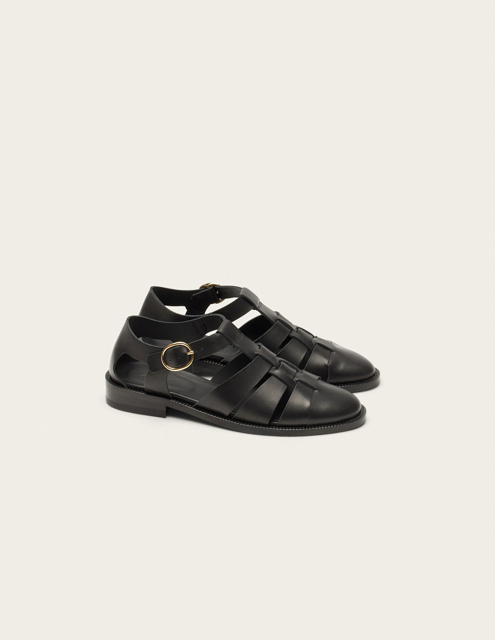 Sandales Inès - Cuir Noir - Femme