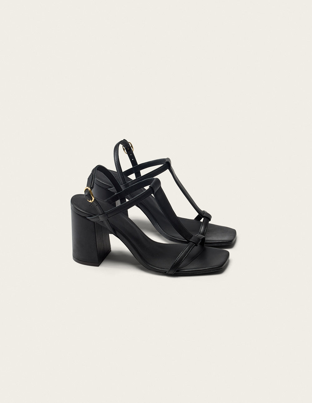 Sandalias Tacón Joy - Piel Negro - Mujer