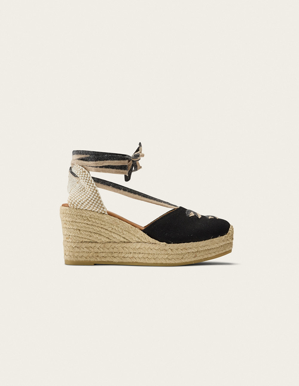 Alpargatas Lanzo - Lona Negra - Mujer