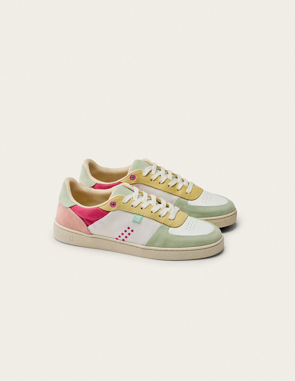 Marie Low Top Sneakers - Green White Yellow - Women