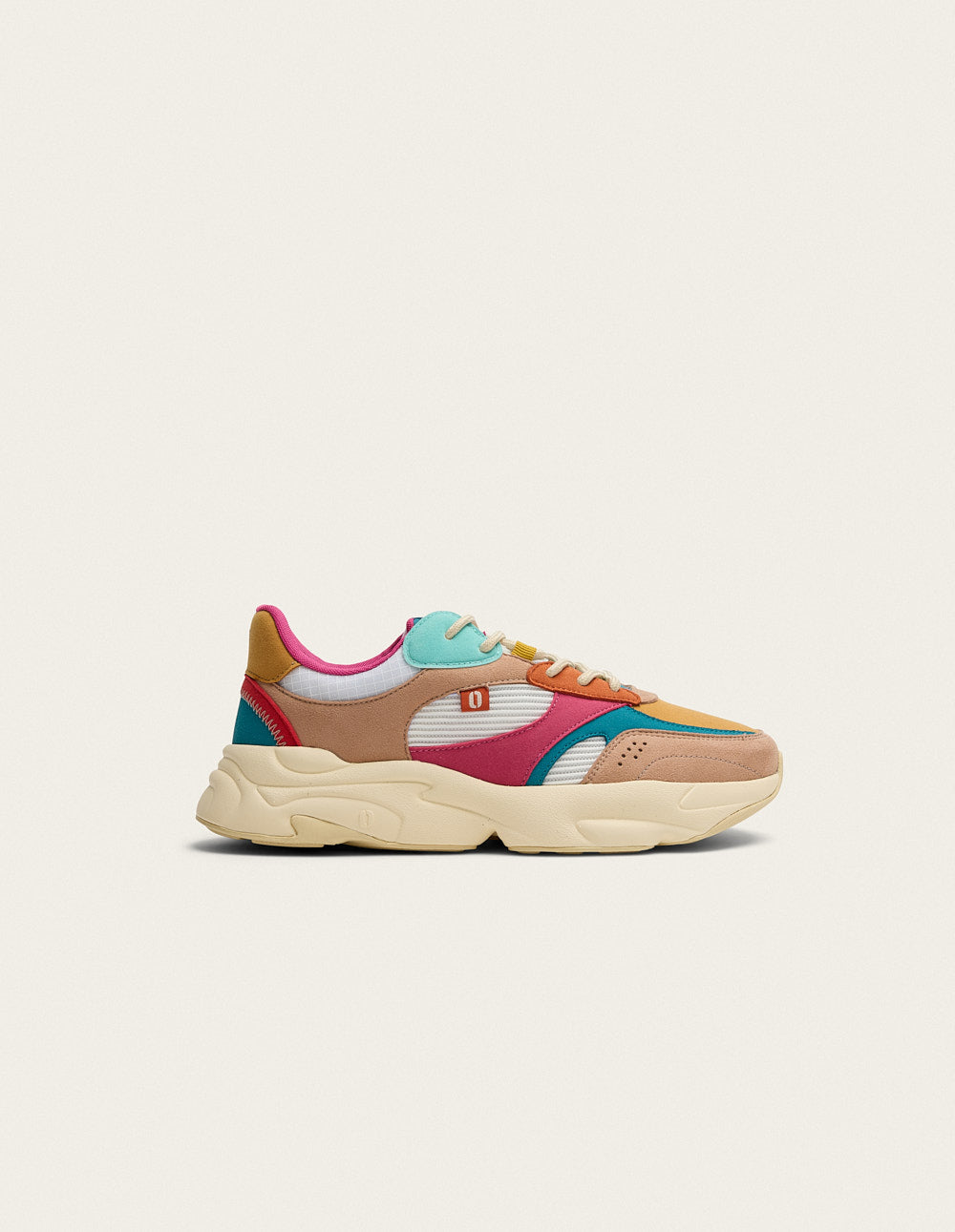 Nathanaelle Low Sneakers - Salmon Turquoise Mustard