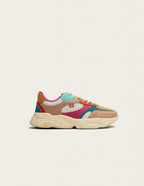 Nathanaelle Low Sneakers - Salmon Turquoise Mustard