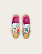 Nathanaelle Low Sneakers - Salmon Turquoise Mustard