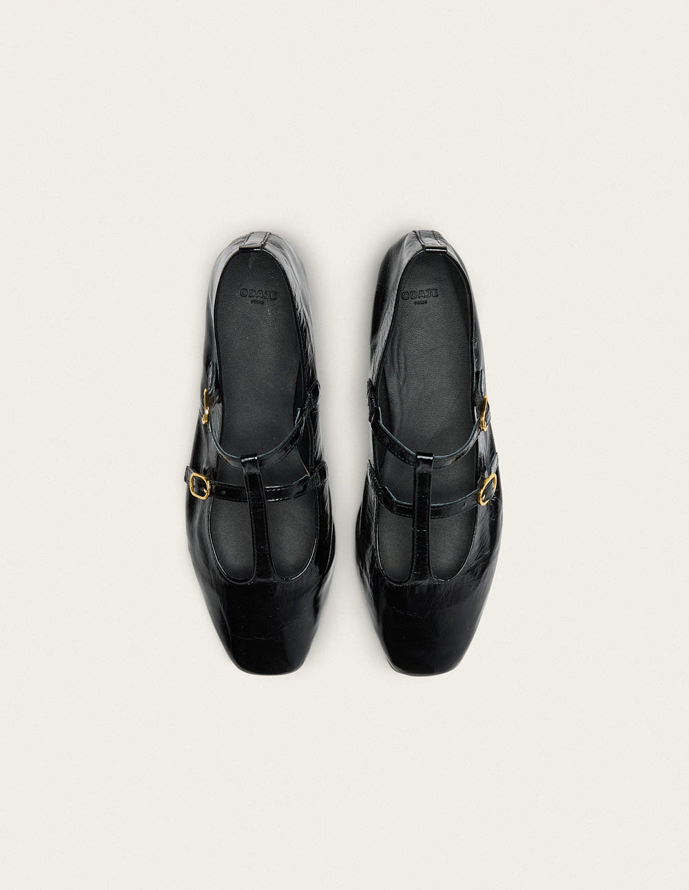 Ballerines Sira - Cuir Plissé Noir - Femme