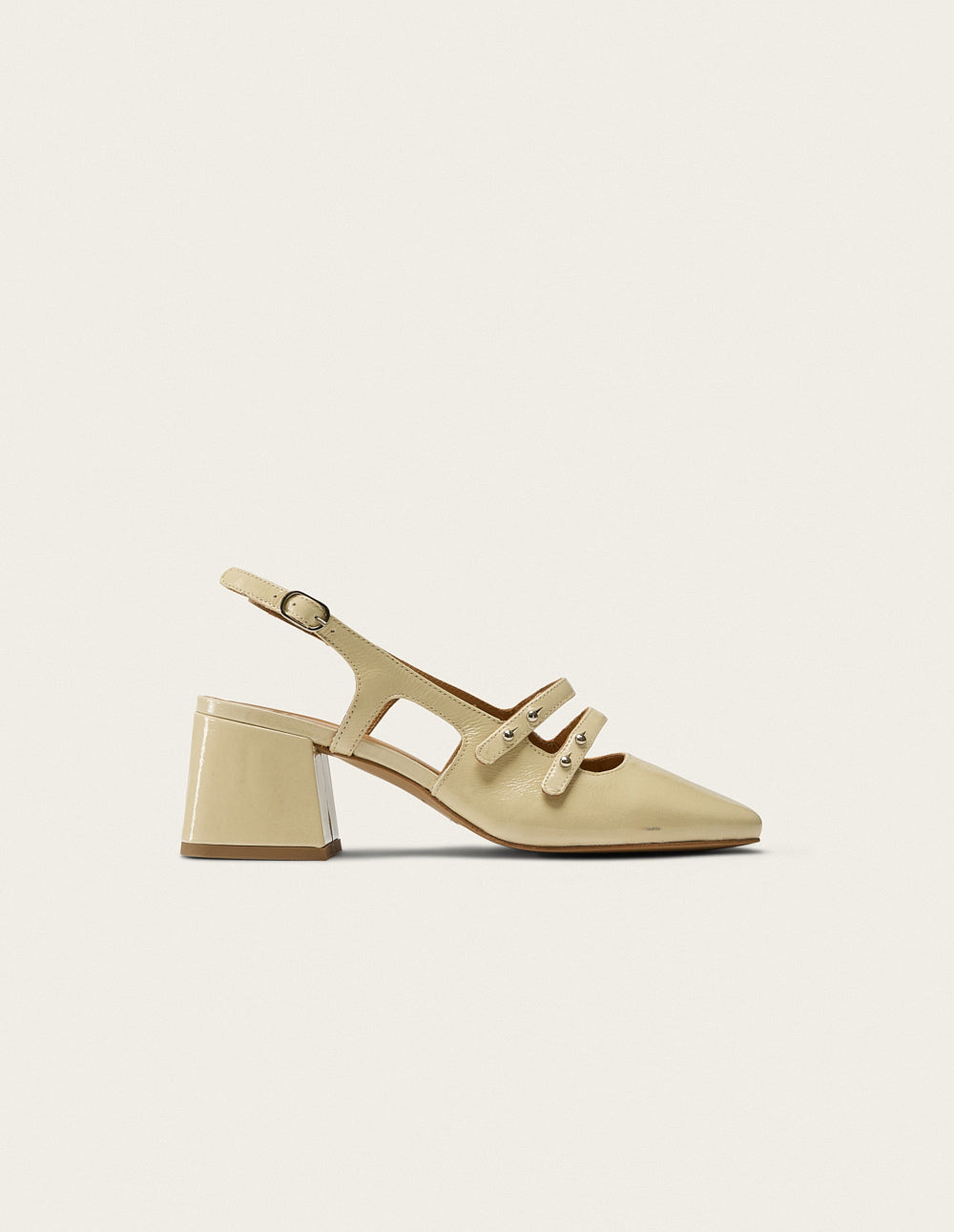 Soline Pumps - Ecru Pleated Leather