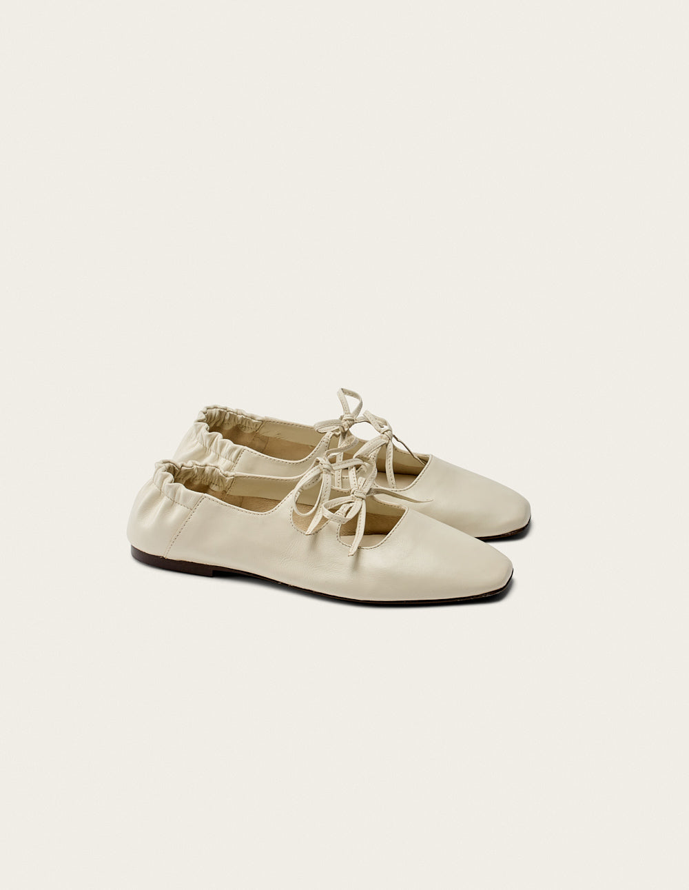 Tula Ballerina Flats - Ecru Leather