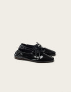 Tula Ballerina Flats - Black Pleated Leather