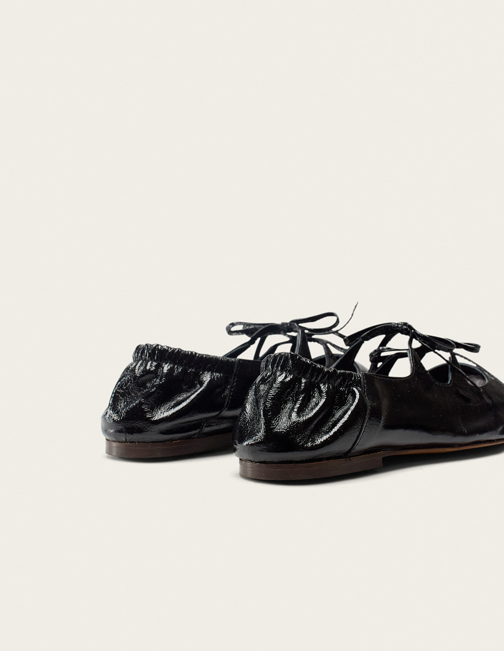 Tula Ballerina Flats - Black Pleated Leather
