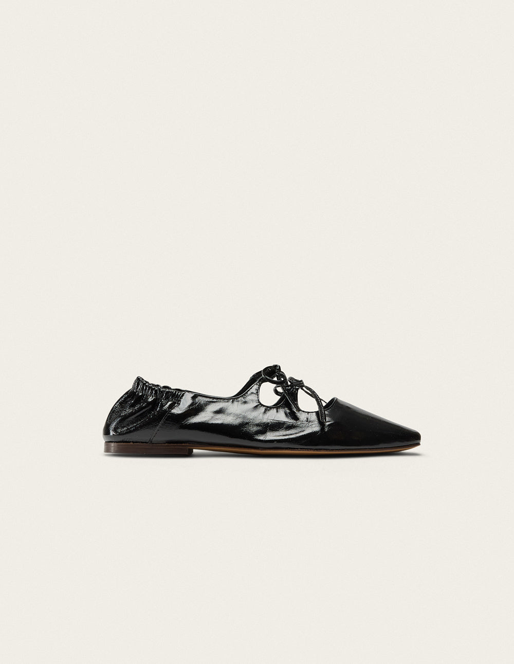 Tula Ballerina Flats - Black Pleated Leather