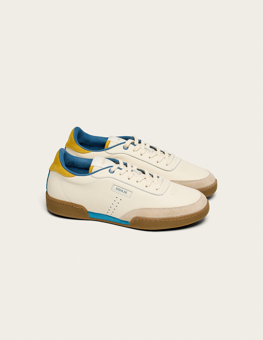 Baskets Basses Anatole - Écru Moutarde Bleu - Homme
