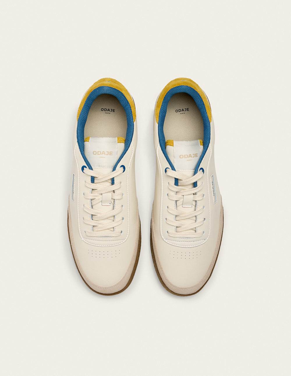 Baskets Basses Anatole - Écru Moutarde Bleu - Homme