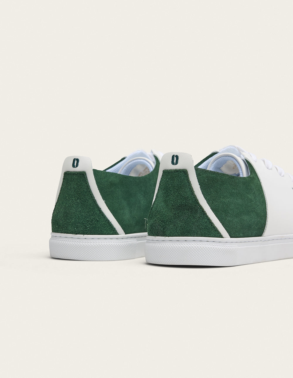 Baskets Basses René - Blanc Et Vert - Homme