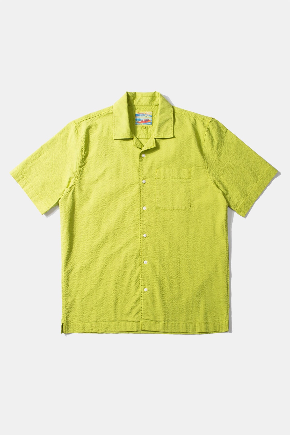 Overhemd Korte Mouwen Seersucker Green