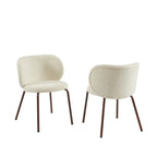 Serena - Lot De 2 Chaises - Tissu Chenille - Écru