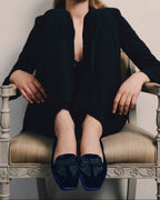 Fiocco Navy Flat Moccasin