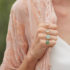 Bague Doree Serti Grand Modele Calcedoine Bleue