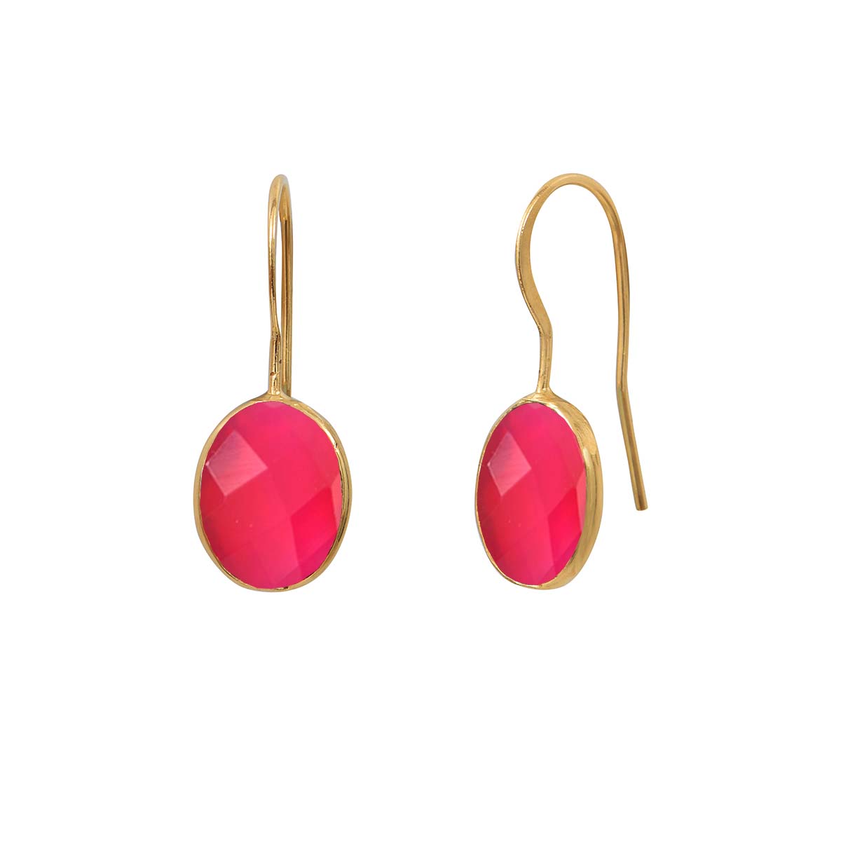 Pendientes pequeños de ónix rosa
