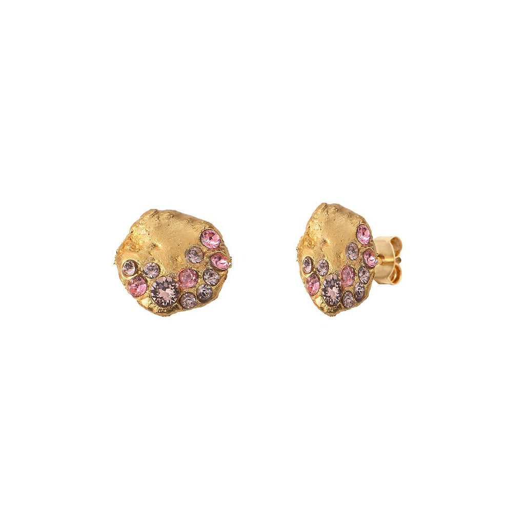 Pendientes de siete ópalos rosas