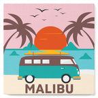 Mini pintura por números 20x20cm con marco Playa de Malibú