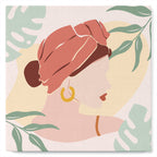 Mini pintura por números 20x20cm con marco Mujer con turbante de perfil