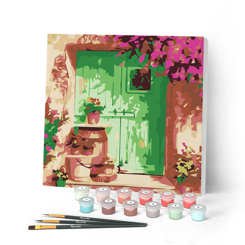 Mini Paint By Numbers 20X20Cm With Frame Flowered Entrance