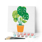 Mini Paint By Numbers 20X20Cm With Green Plant Frame
