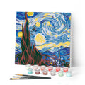 Mini pintura por números 20x20cm con marco Van Gogh Noche estrellada