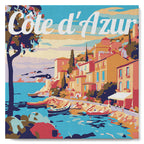 Mini Peinture Par Numéros 20X20Cm Avec Cadre Côte D'Azur
