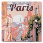Mini pintura por números 20x20cm con marco Vista de París