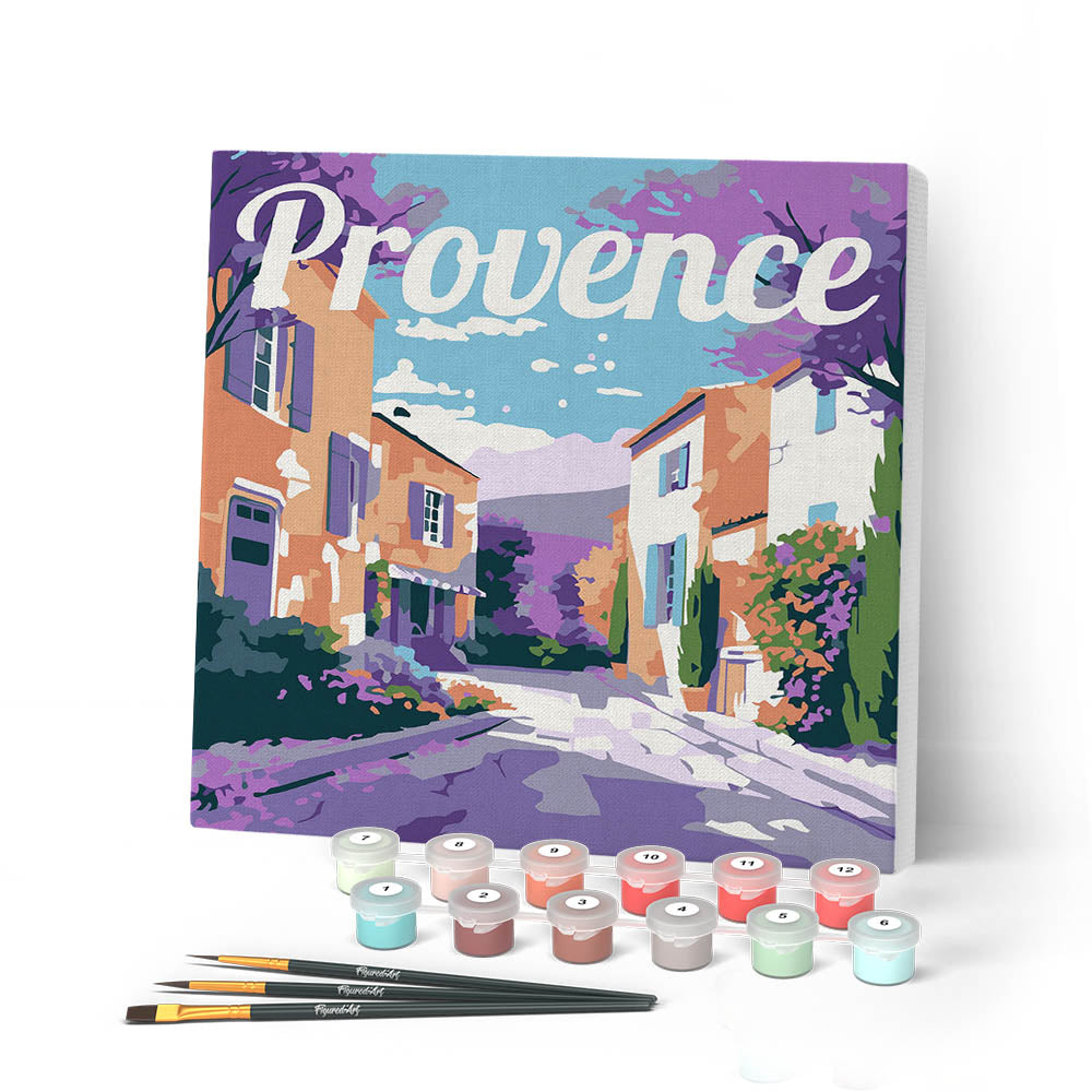Mini Peinture Par Numéros 20X20Cm Avec Cadre Printemps En Provence