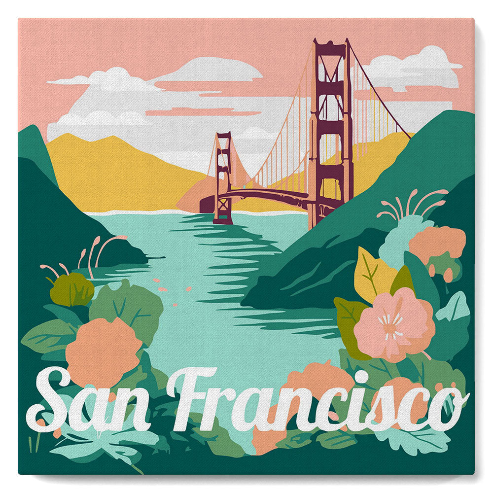 Mini Peinture Par Numéros 20X20Cm Avec Cadre San Francisco