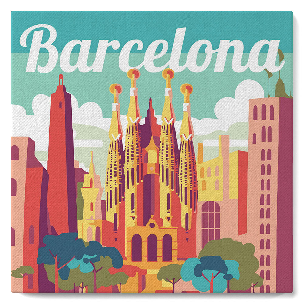 Mini pintura por números de 20x20 cm con marco Sagrada en Barcelona