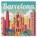 Mini pintura por números de 20x20 cm con marco Sagrada en Barcelona