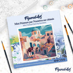 Mini Paint By Numbers 20X20Cm With Frame Santorini Horse Scene