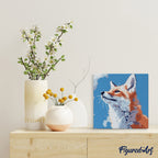 Mini Paint By Numbers 20X20Cm With Frame Fox And Blue Sky